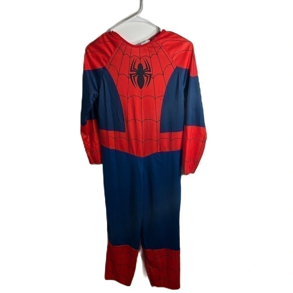 Spiderman Costume Bodysuit Sz Large 12-14 Kids Boys Red Blue Halloween Superhero